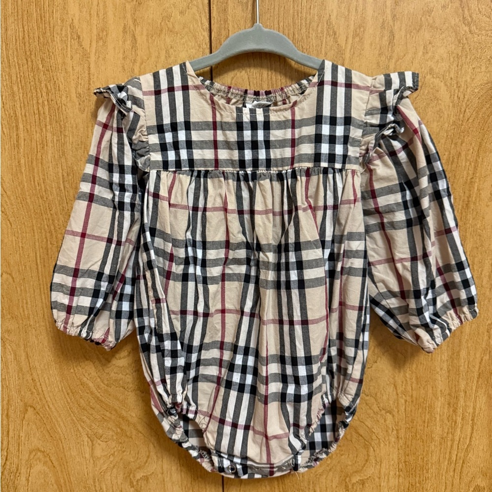Aziel and Luca Vintage Check Romper, Size 6-12 Months